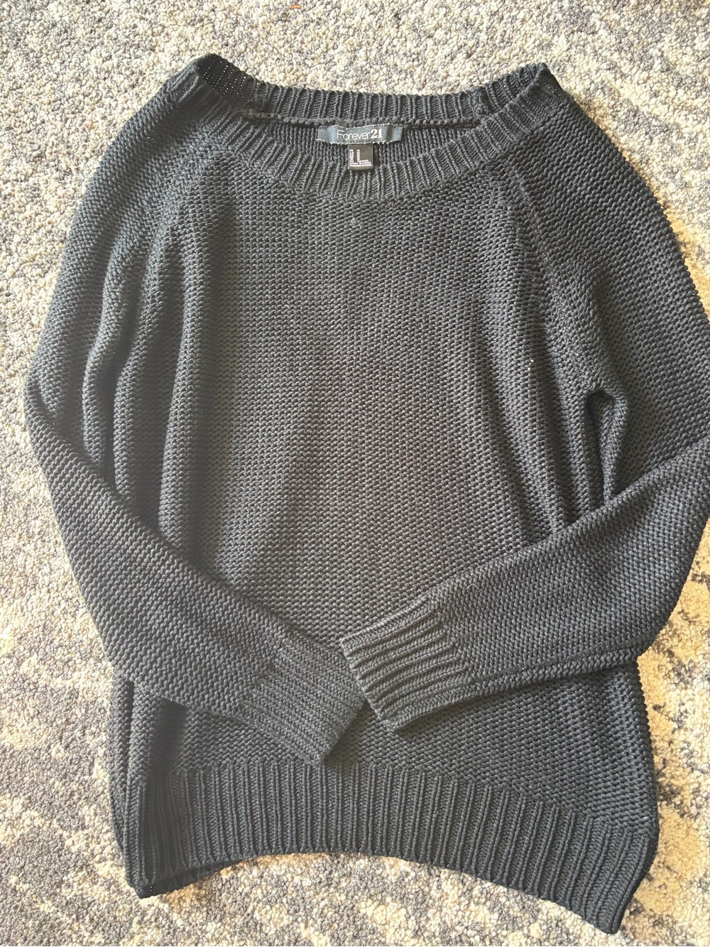Forever 21 Chunky Black Knit Sweater